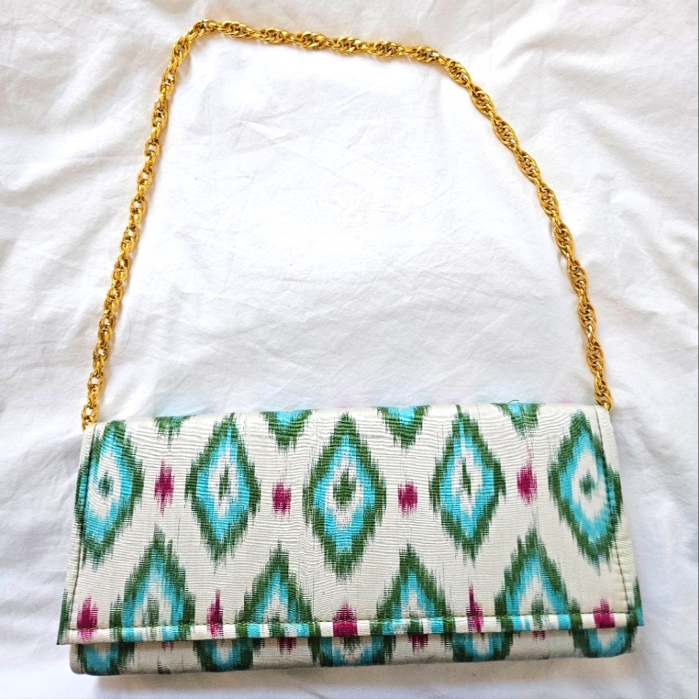 Silk Ikat Clutch by Larkin Lane